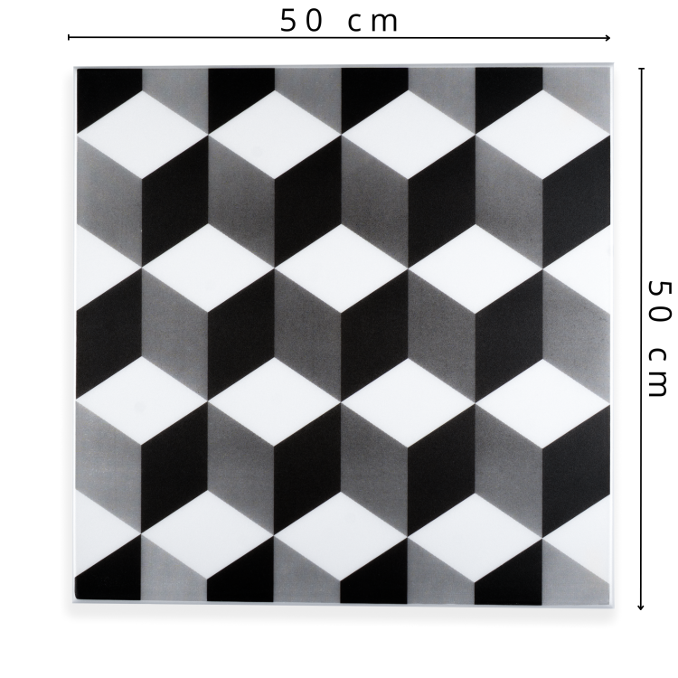 Kaseton Dekoracyjny XPS Geometryczny Sitodruk 50x50 cm Kwadrat Czarny WYMIARY.png