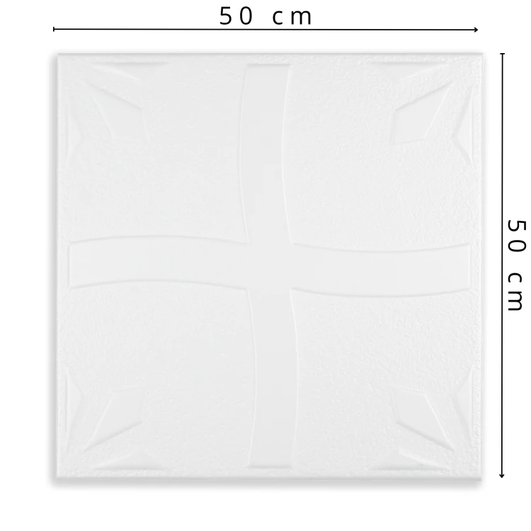 Kaseton Sufitowy Ścienny ORNAMENT 50x50 Biały Panel 3D Dekoracyjny XPS wymiary.png