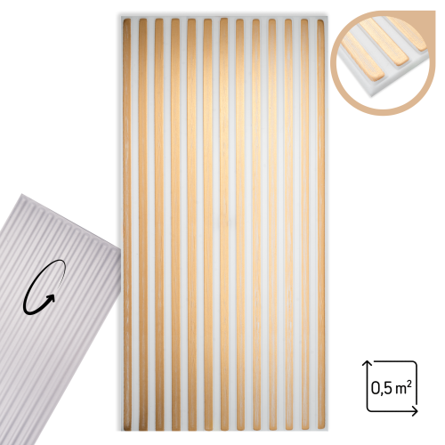 Panel Ścienny Sufitowy LAMEL Kaszmir Beż Złoto Nowoczesne Lamele 3D 100x50.png