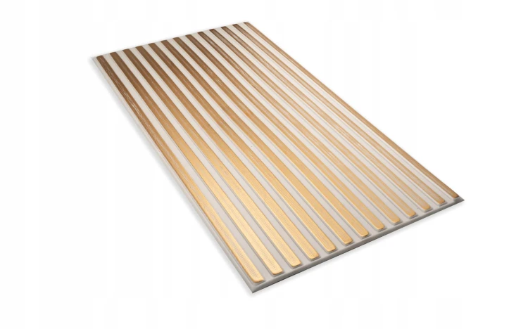 Panel Ścienny Sufitowy LAMEL Kaszmir Beż Złoto Nowoczesne Lamele 3D 100x50