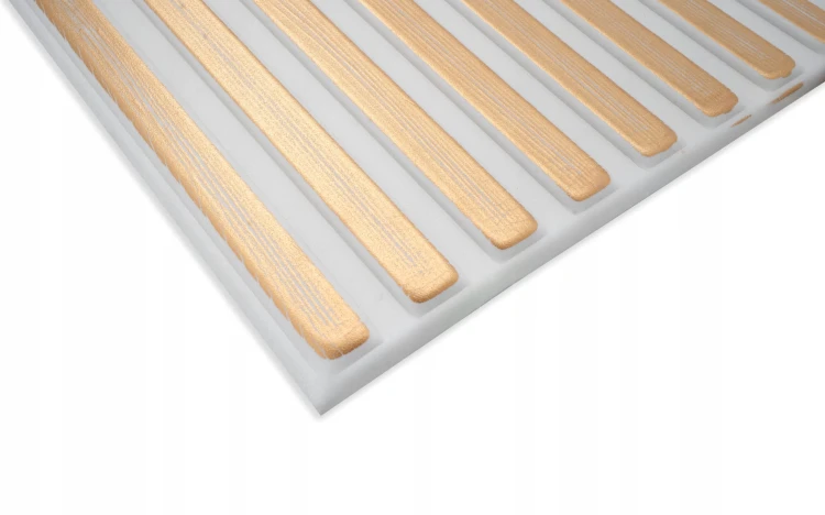 Panel Ścienny Sufitowy LAMEL Kaszmir Beż Złoto Nowoczesne Lamele 3D 100x50