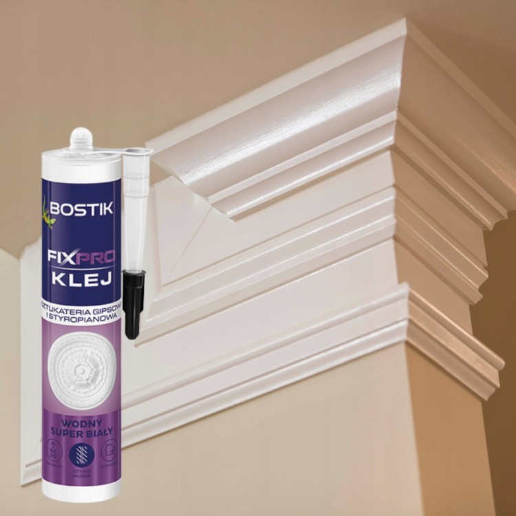 BOSTIK FIXPRO Klej Do Sztukaterii Kasetonów Paneli Polistyrenowych 300ML