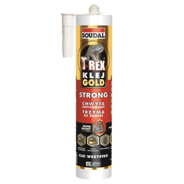 T-REX GOLD STRONG klej montażowy supermocny do betonu ceramiki styropianu